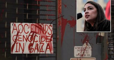 AOC's campaign office vandalized with red paint in NYC