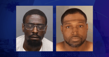 Kenneth Tucker, 37, of Riverside; Deshawn Hill, 36, of Riverside are shown in these undated mugshots. (Riverside County Sheriff's Department)