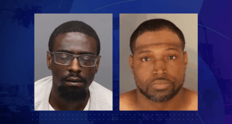 Kenneth Tucker, 37, of Riverside; Deshawn Hill, 36, of Riverside are shown in these undated mugshots. (Riverside County Sheriff's Department)
