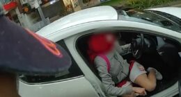 Bodycam shows the moment police arrest suspected car thief with therapy dog