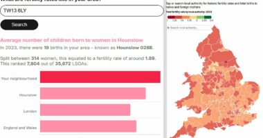 Britain's biggest 'baby deserts': The truth about plunging birth rates amid growing threat of 'underpopulation' - find out how YOUR area fares