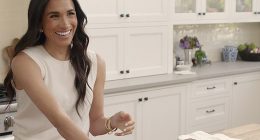 Meghan Markle on the set of her Netflix series With Love, Meghan. On the show the Duchess of Sussex was joined by an array of celebrity guests who the duchess cooked with