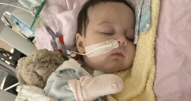 Doctors told us our newborn's grunting was just normal 'baby noise'... but now she is on life support