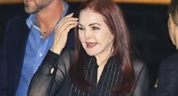 Elvis' ex meets her old American Idol honcho boyfriend for dinner in Malibu as they share a warm embrace