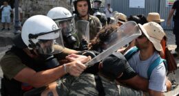 Greek cops clash with Palestine supporters as Israeli ship docks