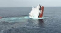 Houthis blow up second cargo ship in a week and share shocking footage of blast - as rescue crews scour seas for survivors