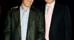 Jeffrey Epstein (left) and real estate developer Donald Trump as they pose together at the Mar-a-Lago estate