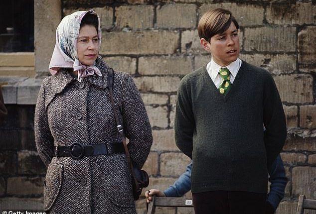 Prince Andrew with the Queen at the Badminton Horse Trials in Gloucestershire, 1973 - grew up 'everything Charles was not'