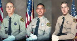 From left: Detective Joshua Kelley-Eklund, Detective Victor Lemus and Detective William Osborn with the Los Angeles County Sheriff's Department.