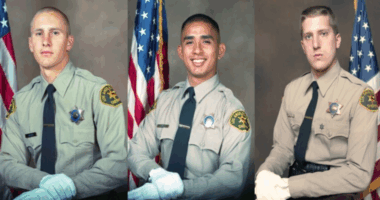 From left: Detective Joshua Kelley-Eklund, Detective Victor Lemus and Detective William Osborn with the Los Angeles County Sheriff's Department.