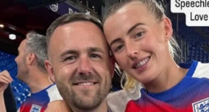 Lioness heroine Chloe Kelly celebrates with 'speechless' husband Scott after star's dazzling Euro penalty shootout win