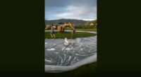Man goes viral for giant water slide in Utah