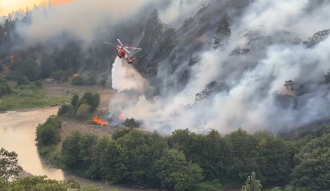 Crews work to extinguish the Burdoin Mountain Fire near White Salmon, Washington, July 19, 2025 (Mid Columbia Fire Rescue)