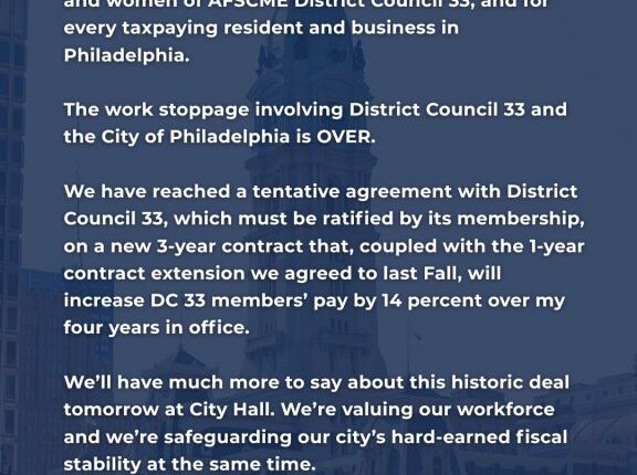 Philadelphia workers strike ends as union reaches deal