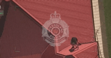 Polair shows man allegedly scaling roof to evade arrest after chase in stolen car