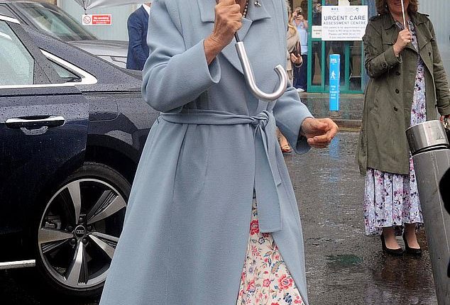 Queen Camilla, President of Maggie's, arrives to visit Maggie's, Fife to celebrate the work of volunteers and members of staff at Victoria Hospital, Kirkcaldy