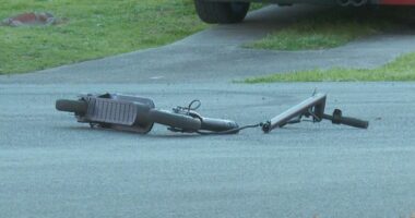 Six-year-old boy on scooter hit by car and left in the gutter