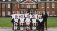 While Prince William was studying at Eton, Kate Middleton (4th from left back row), a boarder at Marlborough College, was rumoured to have posters of the prince on the walls of her dorm