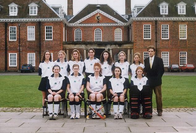 While Prince William was studying at Eton, Kate Middleton (4th from left back row), a boarder at Marlborough College, was rumoured to have posters of the prince on the walls of her dorm