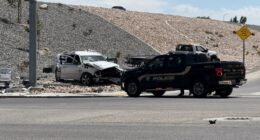 Trooper bit after pulling man from burning vehicle