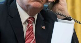 Close-up of Donald Trump in the Oval Office.
