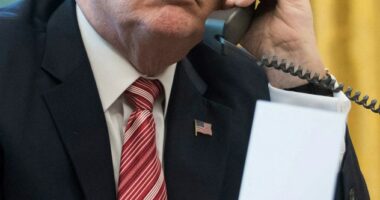 Close-up of Donald Trump in the Oval Office.