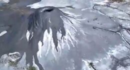 A 60cm-tall mud volcano in Cusco, Peru.