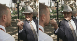 Bob Katter threatens a 9News journalist.