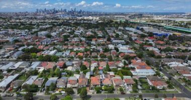 NEWS - Aerial of Melbourne from Yarraville. 24th October 2024, The Age news Picture by JOE ARMAO