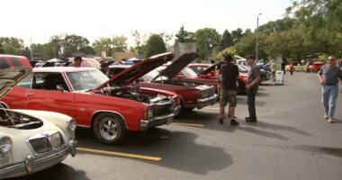 7th Annual St. Augustine Parish Car Show in Midlothian, Illinois displays more than 100 classic cars spanning decades