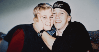 Photo of Amy Lynn Bradley and a man embracing.