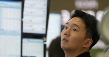 Asian shares are mixed after stocks add a bit to their records on Wall Street