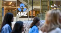 An ANZ logo on one of the bank's offices in Sydney.