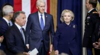 Bill and Hillary Clinton at an event.