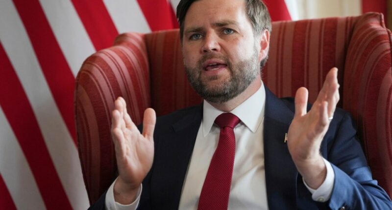 Vice President JD Vance speaking at a meeting.