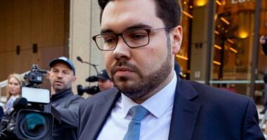 Bruce Lehrmann leaves the Law Courts.