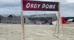 Burning Man's 'Orgy Dome' is destroyed after dust storm hits festival