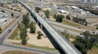 Aerial view of the Cedar Viaduct crossing in Fresno. (California High-Speed Rail Authority)