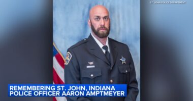 Community mourns St. John Police Department Det. Aaron Amptmeyer, died after medical emergency at Midwest Training and Ice Center