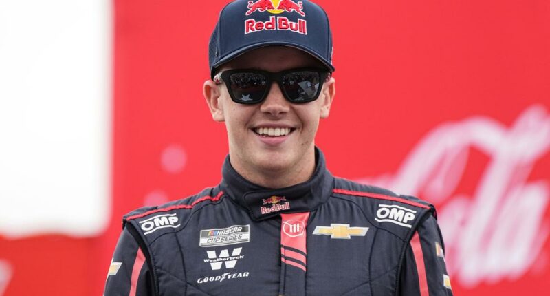 Connor Zilisch falls off car while celebrating Mission 200 win