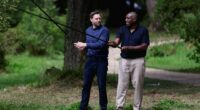 U.S. Vice President JD Vance and UK Foreign Secretary David Lammy fishing together.