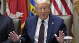 President Trump speaking at a cabinet meeting.