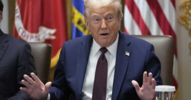 President Trump speaking at a cabinet meeting.