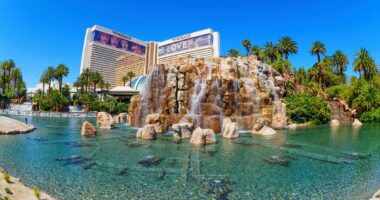 Doomed Vegas hotel sells off contents including pieces of fake volcano