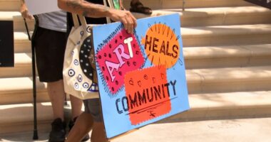 Dozens of people in St. Pete protest DOT's request to remove road art