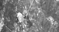 Drones with floodlights were used to light up the area as rescuers ﻿abseiled to her in a rescue which took six hours.