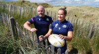 Scotland head coach Bryan Easson with captain Rachel Malcolm