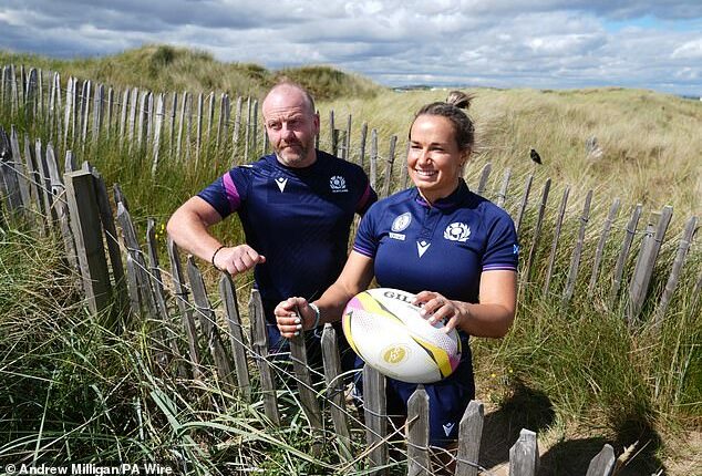Scotland head coach Bryan Easson with captain Rachel Malcolm