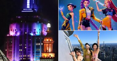 Empire State Building dazzles NYC with KPop Demon Hunters light show