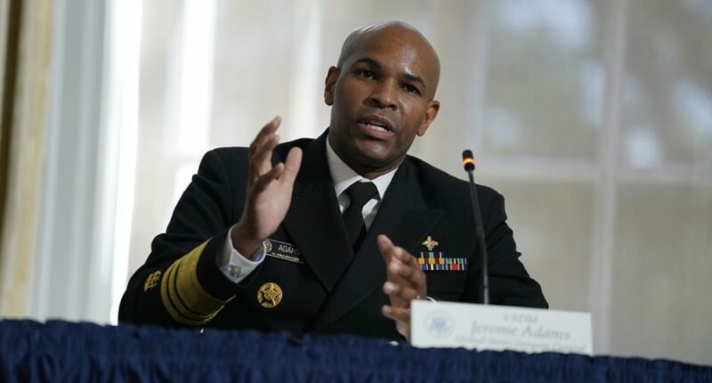 Surgeon General Jerome Adams speaks during a roundtable on donating plasma at the American Red Cross national headquarters on July 30, 2020, in Washington. (Evan Vucci, Associated Press)